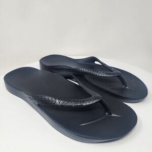 Archies Arch Support Flip Flops Men 13 Black Rubber Orthotic Sandals NWOT